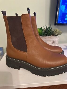 Sam Edelman 8.5 Chelsea Laguna Tawny Brown  Sole Boot